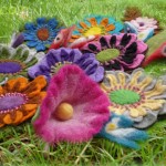 Flowers made with wool felt